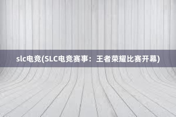 slc电竞(SLC电竞赛事：王者荣耀比赛开幕)