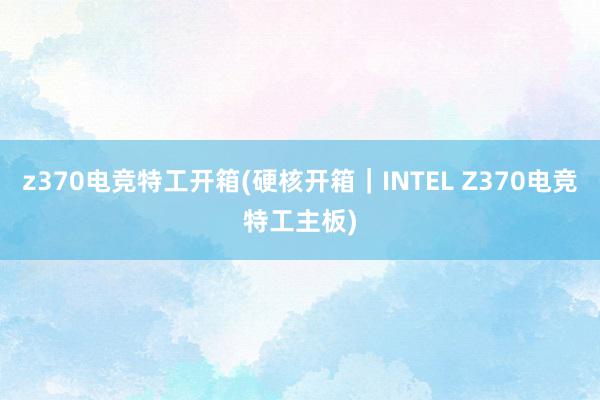 z370电竞特工开箱(硬核开箱｜INTEL Z370电竞特工主板)