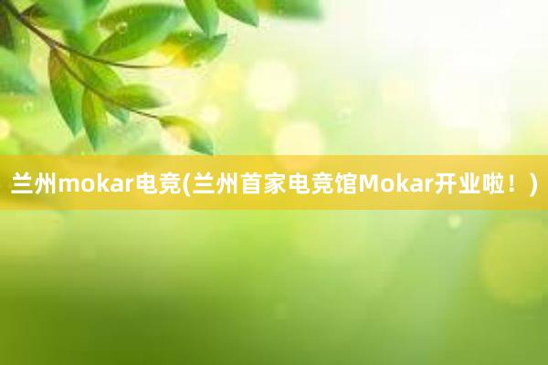   兰州mokar电竞(兰州首家电竞馆Mokar开业啦！)