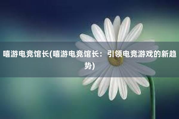   嘻游电竞馆长(嘻游电竞馆长：引领电竞游戏的新趋势)