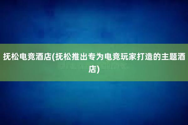   抚松电竞酒店(抚松推出专为电竞玩家打造的主题酒店)