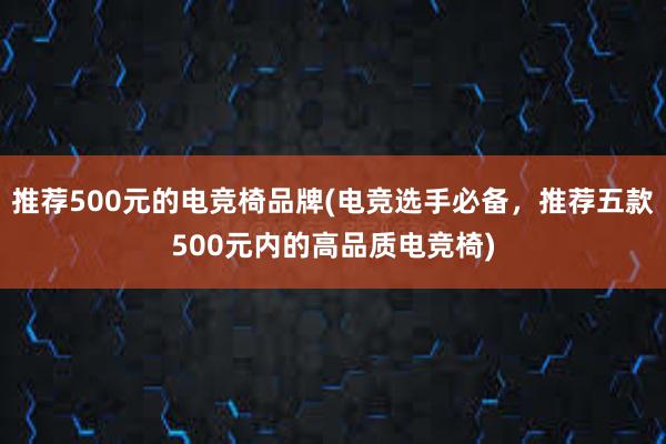 推荐500元的电竞椅品牌(电竞选手必备，推荐五款500元内的高品质电竞椅)