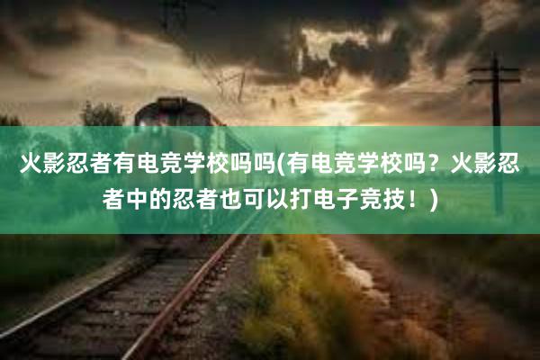   火影忍者有电竞学校吗吗(有电竞学校吗？火影忍者中的忍者也可以打电子竞技！)