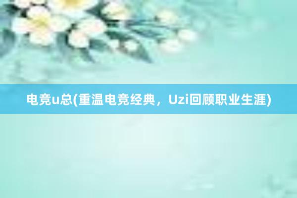   电竞u总(重温电竞经典，Uzi回顾职业生涯)