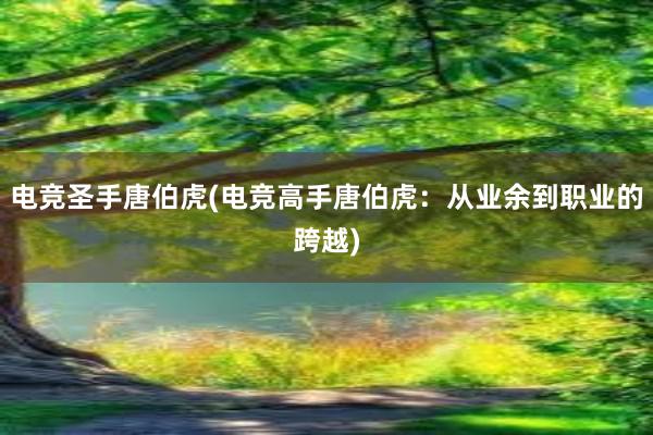 电竞圣手唐伯虎(电竞高手唐伯虎：从业余到职业的跨越)