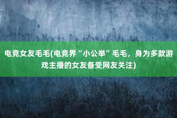 电竞女友毛毛(电竞界“小公举”毛毛，身为多款游戏主播的女友备受网友关注)