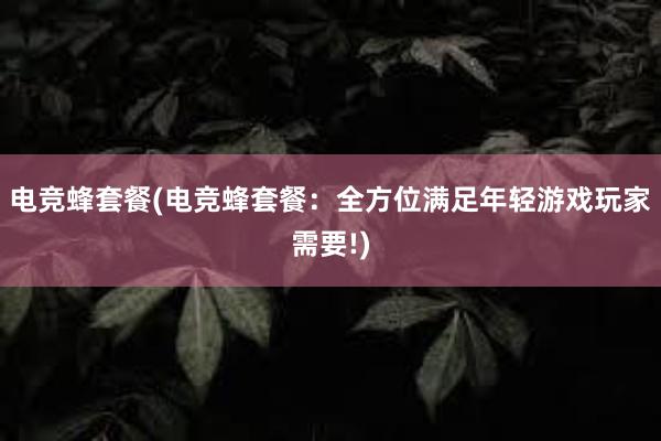   电竞蜂套餐(电竞蜂套餐：全方位满足年轻游戏玩家需要!)