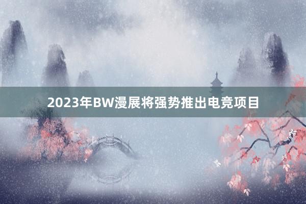 2023年BW漫展将强势推出电竞项目