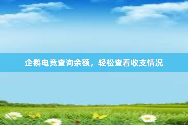   企鹅电竞查询余额，轻松查看收支情况