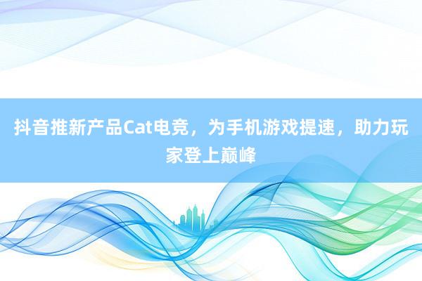 抖音推新产品Cat电竞，为手机游戏提速，助力玩家登上巅峰