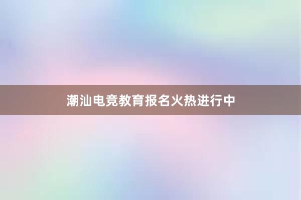 潮汕电竞教育报名火热进行中