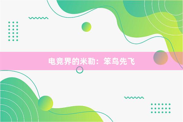   电竞界的米勒：笨鸟先飞