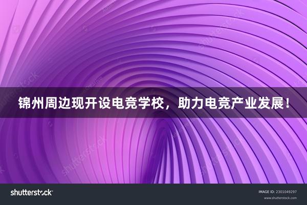 锦州周边现开设电竞学校，助力电竞产业发展！